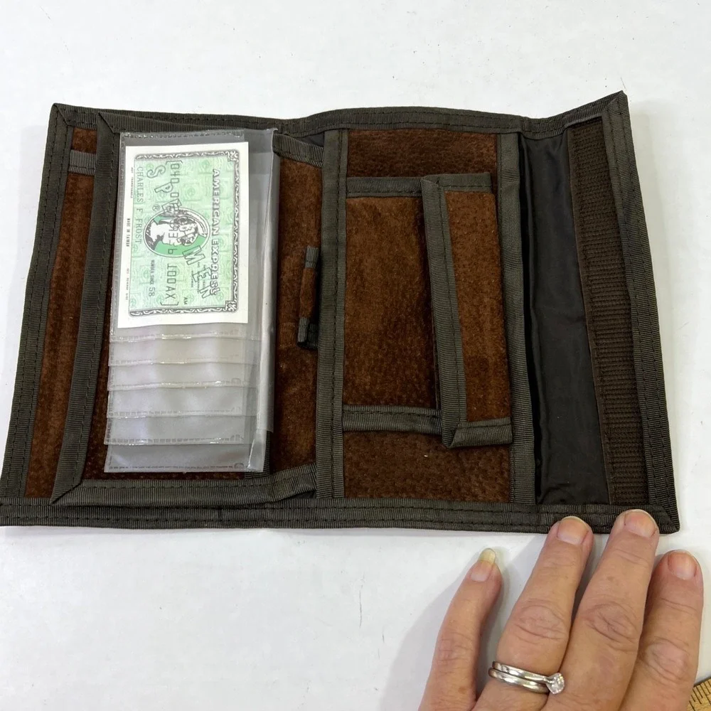 Vintage Pigskin Leather Wallet Made in Taiwan ROC Brown Trifold Card Holder Soft